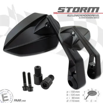 cafe 4 racer - Zrcátko na řidítka "MOVE 10" D30 Modré hliníkové, pár Nastavitelná ramena: 78mm 138 x 90mm - HS MOTO Germany Zrcátka na řídítka 4251926907454