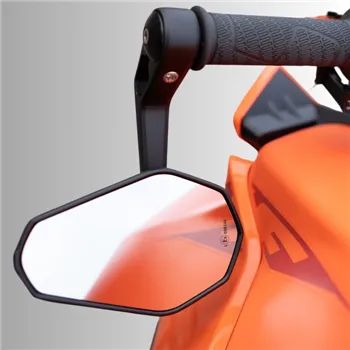 cafe 4 racer - Handlebar End Mirror "SOLID 2" Black M6 / ID14 Aluminum Pair incl. Handlebar Weights + Clamping Parts - HS MOTO Germany Bar end mirrors 4251926903449