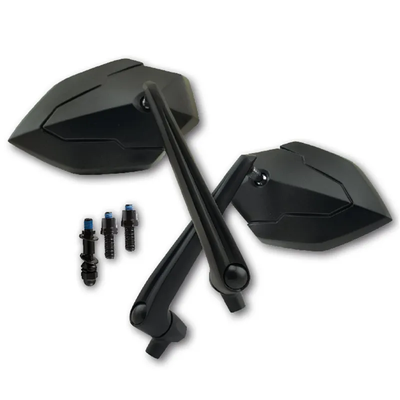 cafe 4 racer - Universal Mirror "Fever" Aluminum Black M10 Adapter 2 x M10-R / 1 x - HS MOTO Germany Standard mirrors 4251352620880