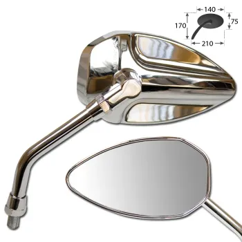 cafe 4 racer - Box mirror. Black - MCS Standard mirrors 