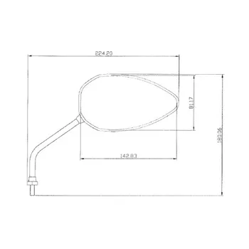 cafe 4 racer - Universal Mirror "Padua" Chrome ABS Pair Adapter 2 x M10-R + 1 x - HS MOTO Germany Standard mirrors 4251352606112