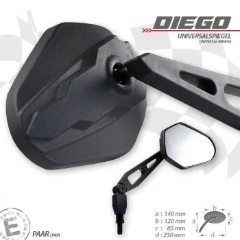 cafe 4 racer - LSL Mirror Zrcadlo pravé černé - LSL Standardní zrcadla 4251342901098