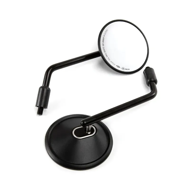 cafe 4 racer - Universal Mirror "PRO 4" ALU Pair Black M10-L to M8-R Ø 105 mm E-approved - HS MOTO Germany Standard mirrors 4251926904767
