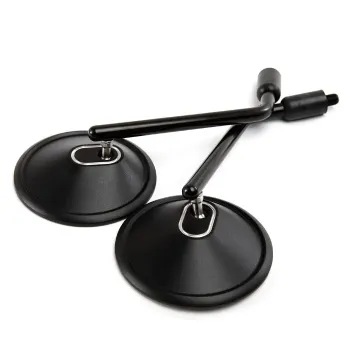 cafe 4 racer - Universal Mirror "PRO 4" ALU Pair Black M10-L to M8-R Ø 105 mm E-approved - HS MOTO Germany Standard mirrors 4251926904767