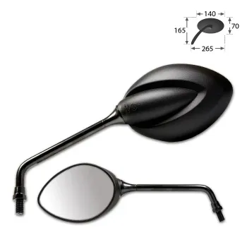 cafe 4 racer - Blind Spot mirror set. Chrome - MCS Standard mirrors 