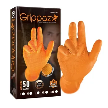 cafe 4 racer - Grippaz 246A Anti-slip nitrile gloves black size M/8 - 50pcs -  Disposable nitrile gloves 5391515867567