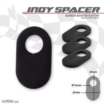 cafe 4 racer - Indy Spacer "Honda / Suzuki" M10 černý ABS Balení 4 ks Rozměry: D mm - HS MOTO Germany Podložka pod směrovku 4251926907096