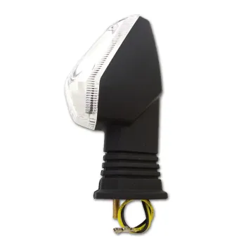 cafe 4 racer - LED ukazatel "PEAK" černý krátký M10 čiré a ploché sklo schválený - HS MOTO Germany Standardní ukazatele směru 4251352603579
