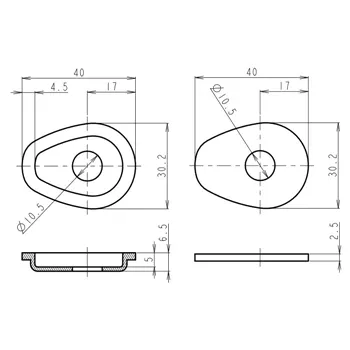 cafe 4 racer - Indy Spacer "Suzuki" black ABS ISS1 Pkg. 4 pcs Size: L 40 x - HS MOTO Germany Indy Spacer 4251352601612