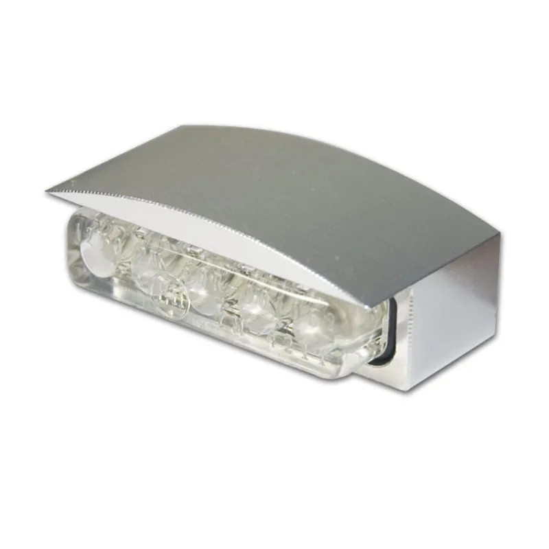 cafe 4 racer - License Plate Lighting "Ice" Silver Aluminum 3 LEDs Hole Distance: 21 mm E-approved - HS MOTO Germany License plate lights 4251926900042