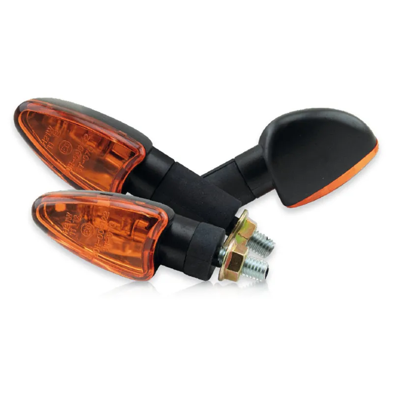 cafe 4 racer - Mini Indicator "Arrow" Black Yellow Glass M8 Long E-approved - HS MOTO Germany Standard indicators 4251352602008