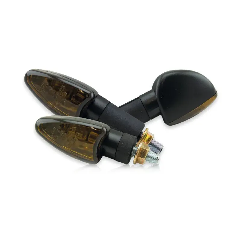 cafe 4 racer - Mini Indicator "Arrow" black tinted glass M8 short E-approved - HS MOTO Germany Standard indicators 4251352607058