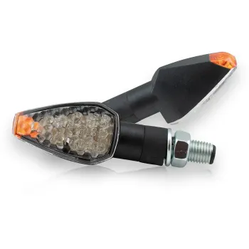 cafe 4 racer - PB2 LED smerovky chróm, číre sklá - MCS Standardní ukazatele směru 