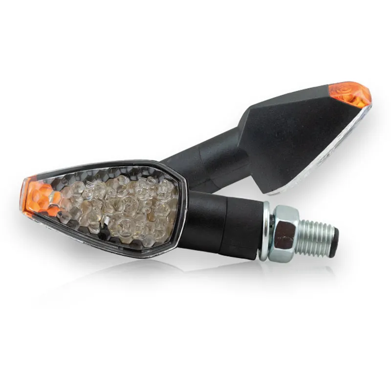 cafe 4 racer - LED ukazatel "PEAK" černý krátký M10 čiré a ploché sklo schválený - HS MOTO Germany Standardní ukazatele směru 4251352603579