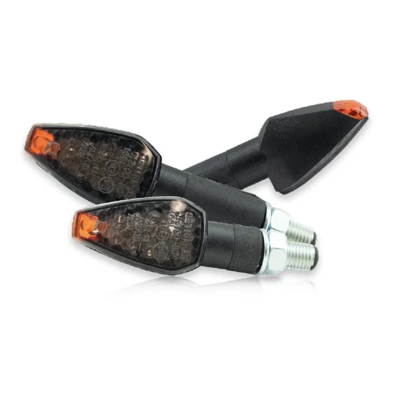 cafe 4 racer - LED Indicator "PEAK" black short tinted pair M10 E-approved - HS MOTO Germany Standard indicators 4251352605887