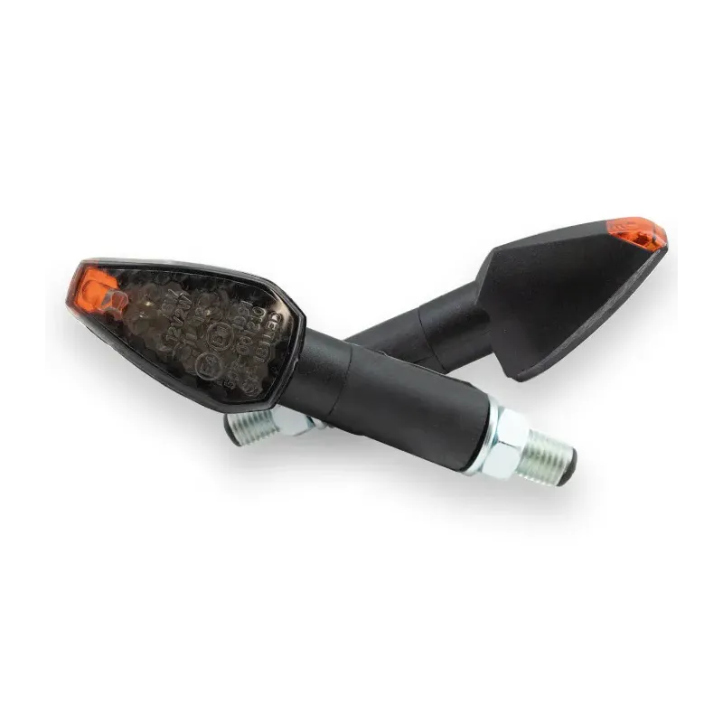cafe 4 racer - LED Indicator "PEAK" black long tinted pair M10 E-approved - HS MOTO Germany Standard indicators 4251352605894