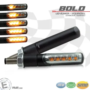 cafe 4 racer - Cobra Motorcycle Sequential LED 3in1 position and brake light with turn signal smoked pair - Cafe4Racer Running light LED turn signal 
