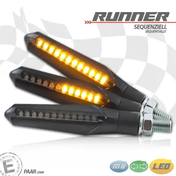 cafe 4 racer - Cobra Motorcycle Sequential LED 2in1 position light with turn signal smoked pair - Cafe4Racer Running light LED turn signal 