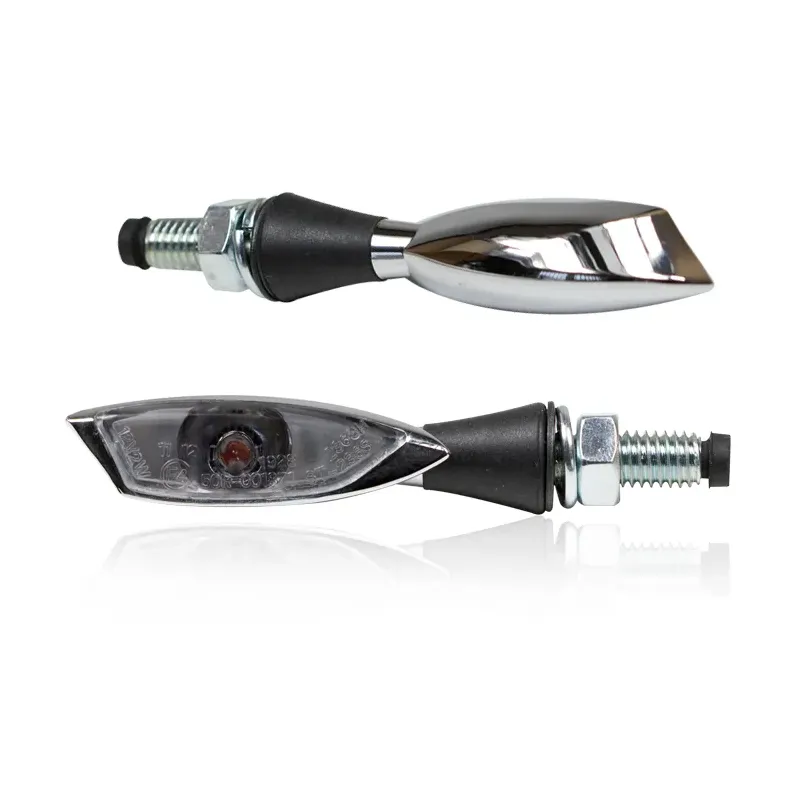 cafe 4 racer - LED ukazatel "Shadow Light" pár chromovaný hliník M8 L65 x Š16 x V14mm tónovaný - HS MOTO Germany Standardní ukazatele směru 4251352606440