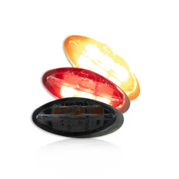 cafe 4 racer - SMD Built-in Indicator Rear Light "Cateye" Tinted Pair Dimensions: L 17 x H 8 x D - HS MOTO Germany 3in1 4251926905245