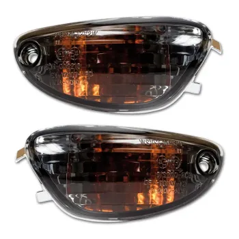 cafe 4 racer - Mini Indicator "Arrow" black tinted glass M8 short E-approved - HS MOTO Germany Standard indicators 4251352607058