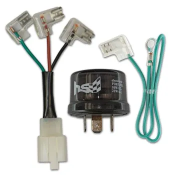 cafe 4 racer - LED blikací relé 2-pólové 12V 1-150W DU/HO/KA/TR/YA/KTM 3-pinový samičí konektor/ 2 piny - HS MOTO Germany Relátka 4251926904798