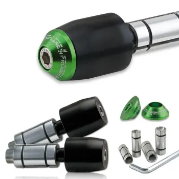 cafe 4 racer - LSL Sport-Match handlebar clamps silver - ABM Bar Ends 
