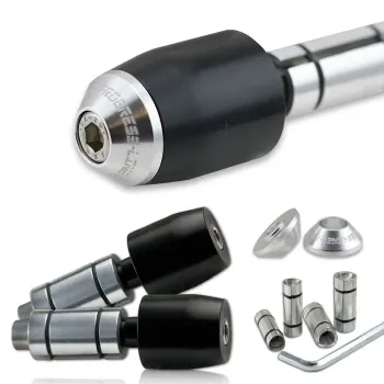 cafe 4 racer - LSL Sport-Match handlebar clamps silver - ABM Bar Ends 