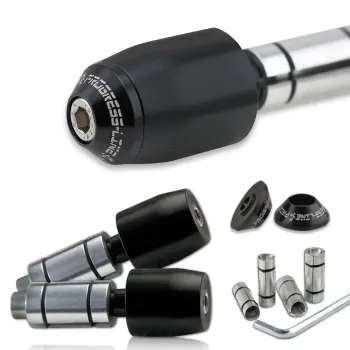cafe 4 racer - Závaží na řídítka "Disc" hliníkové černá/modrá pár 7/8&quot+1&quot řídítka s I Ø 14-19 mm - HS MOTO Germany Zátěže na řídítka 4251352627667
