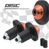 cafe 4 racer - Handlebar Weights "Disc" Aluminum Black/Orange Pair 7/8&quot+1&quot Handlebars with I Ø 14-19 mm - HS MOTO Germany Bar Ends 4251352621993