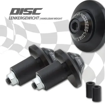 cafe 4 racer - Končíky riadidiel s hmotnosťou "D28" Čierne Pár Systém M6 M6 x 30mm Skrutka Aprilia Vespa - HS MOTO Germany Závažia do riaditok 4251926901513