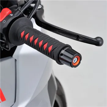 cafe 4 racer - Handlebar Weights Set "COMPASS" Aluminum CNC Orange Anodized 14-19mm - Daytona Bar Ends 4251926906839
