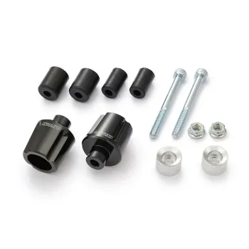 cafe 4 racer - LSL Sport-Match handlebar clamps silver - ABM Bar Ends 