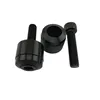 cafe 4 racer - Handlebar End Weights "D28" Black Pair Alu M10 x 1.5 BMW System - HS MOTO Germany Bar Ends 4251926906662