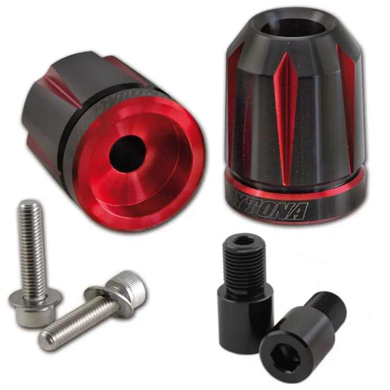 cafe 4 racer - Daytona Handlebar Weights "Scratch" Red Anodized Pair Aluminum CNC Yamaha M16 System - Daytona Scrambler handlebars 4251352623072