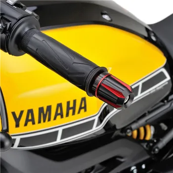 cafe 4 racer - Daytona Handlebar Weights "Scratch" Red Anodized Pair Aluminum CNC Yamaha M16 System - Daytona Scrambler handlebars 4251352623072
