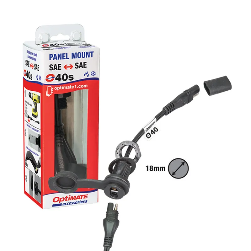 cafe 4 racer - Bollard Socket "O-40S" O-40S SAE HD 2018 - Length: 15cm Ø18cm 5A max - OPTIMATE Connectors for chargers 5425006140133