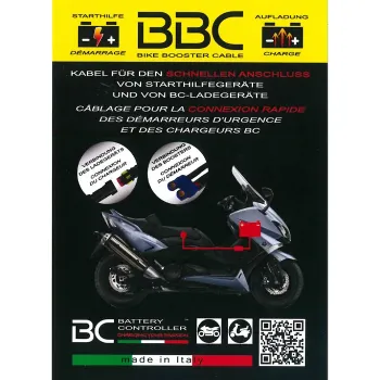 cafe 4 racer - Charging and Jump Start Cable BC K1500 AIR L 80cm BBC Bike Booster Cable - HS MOTO Germany Connectors for chargers 8059070581171