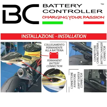 cafe 4 racer - Charging and Jump Start Cable BC K1500 AIR L 80cm BBC Bike Booster Cable - HS MOTO Germany Connectors for chargers 8059070581171
