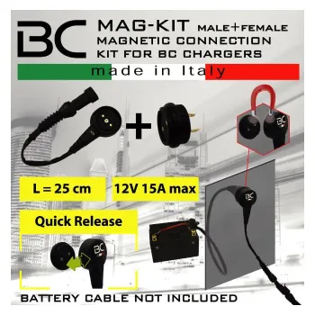 Battery Charging Socket "MAG-KIT" 12V max 15 Amp Ø 28 mm Kit consists of