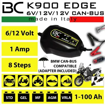cafe 4 racer - Nabíječka baterií "K900 EDGE" BC K900 EDGE CAN-Bus 6+12V Nabíjecí proud: 1A Kapacita baterie 1,2-45AH - HS MOTO Germany Nabíječky 8059070581058