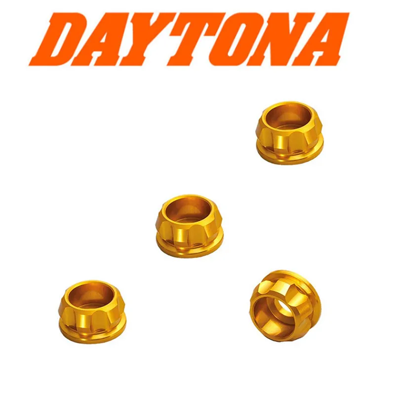 cafe 4 racer - Conical Aluminum Gold Spacer Ring 6mm 4pcs AØ16mm - Daytona Screw nuts sets pins orings 4251352637543