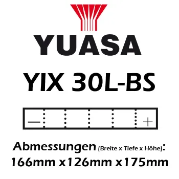 cafe 4 racer - Battery YUASA YIX30L-BS 12V 30 AH Maintenance-Free DIN 83000 - YUASA  AGM Batteries 4251352631572
