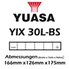 cafe 4 racer - Battery YUASA YIX30L-BS 12V 30 AH Maintenance-Free DIN 83000 - YUASA  AGM Batteries 4251352631572