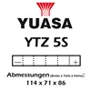 cafe 4 racer - Battery YUASA YTZ5S 12V 3.5 AH Maintenance-Free DIN 50901 Open - YUASA  AGM Batteries 5050694036927