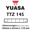 cafe 4 racer - Battery YUASA TTZ14S 12V 11.2 AH Maintenance-Free DIN 51101 - YUASA  AGM Batteries 5050694011436
