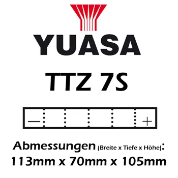 cafe 4 racer - Battery YUASA TTZ7S 12V 6 AH Maintenance-Free - YUASA  AGM Batteries 5050694011405