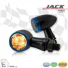 cafe 4 racer - SMD Turn Signal Set "Jack" Black Blue Bezel M8 Aluminum Tinted Ø 22 x T - HS MOTO Germany Standard indicators 4251352631404