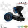 cafe 4 racer - SMD Turn Signal Set "Jack" Black Blue Bezel M8 Aluminum Tinted Ø 22 x T - HS MOTO Germany Standard indicators 4251352631404