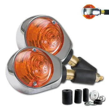 cafe 4 racer - Směrovky Kellermann pro koncovky řídítek BL 1000 LED, chromové - Kellermann Směrová světla na řídítkách 4029265201003